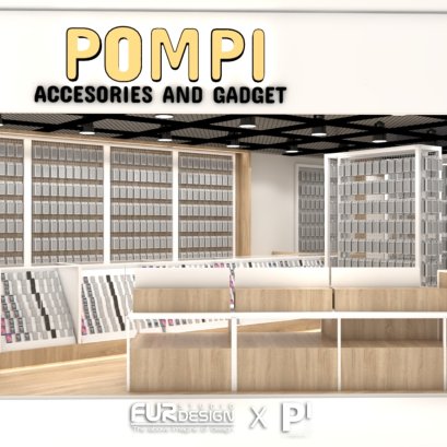Design, manufacture and install stores: Pompi Mobile Shop (MBK Department Store, Bangkok)